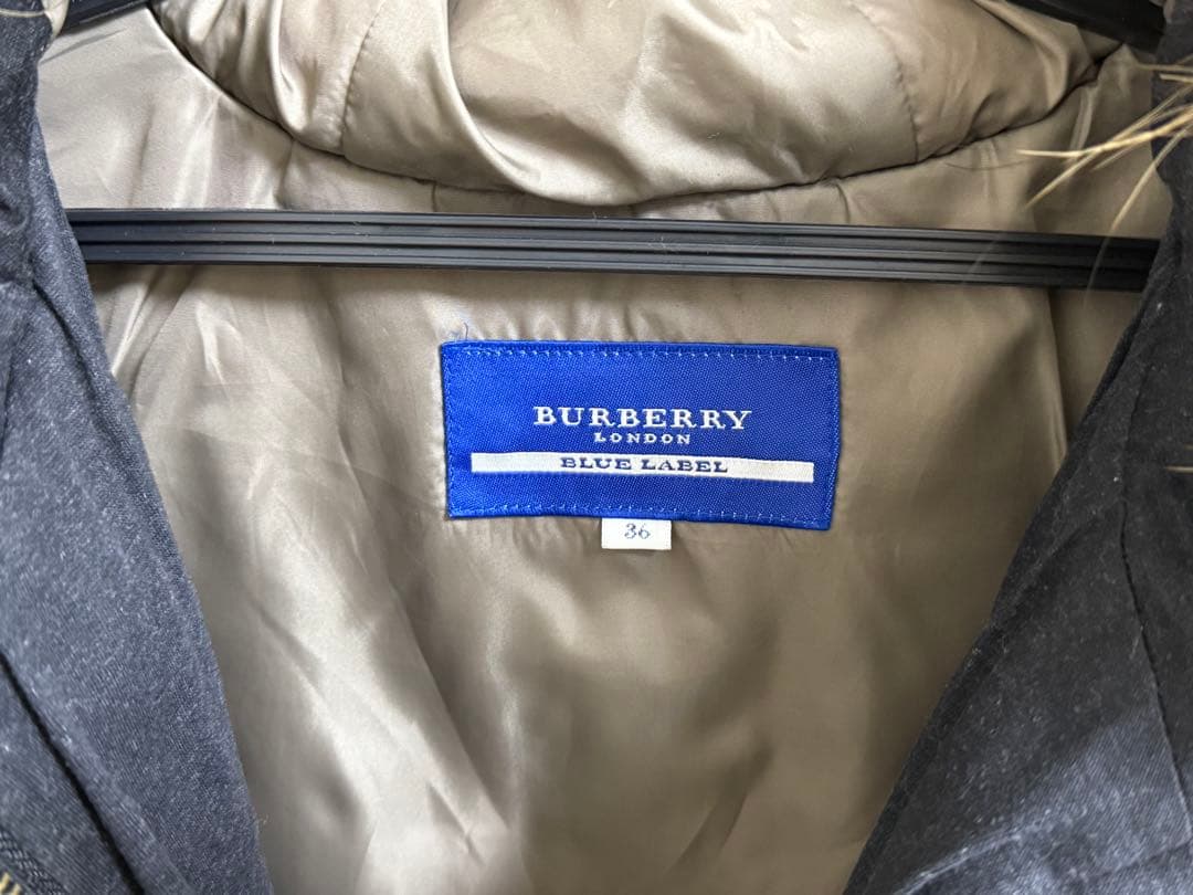 バーバリーブルーレーベル　ダウンジャケット　ダークグレー　36 S
