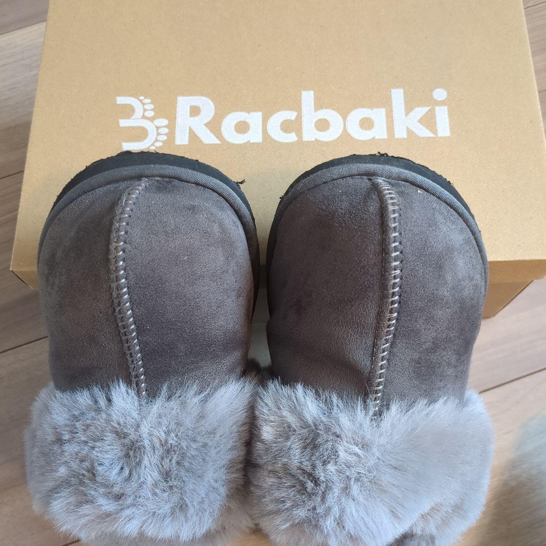 Racbaki グレー ファーサボ　Mサイズ