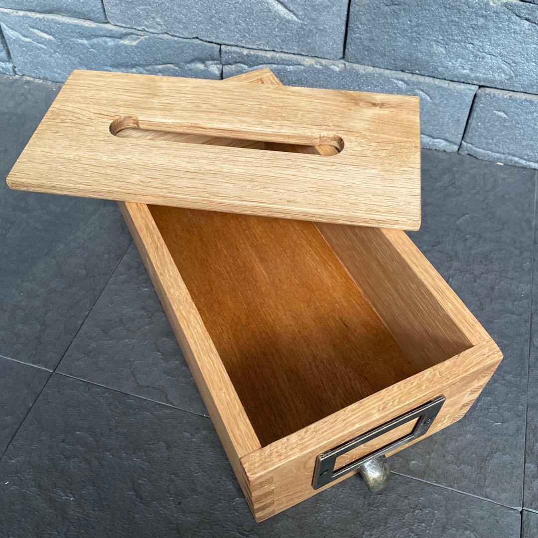 木製ブックスタンドとティッシュボックス ホワイトオーク無垢　オーダー品2点