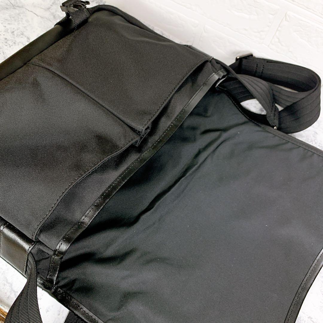 【美品✨】ポロ ラルフローレン メッセンジャーバッグ ショルダー レザー 黒