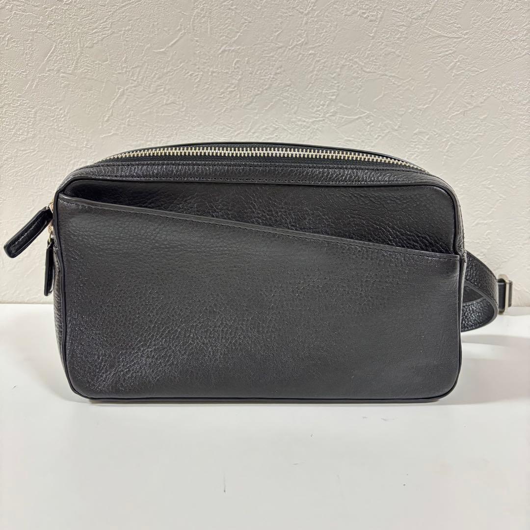 MOTHERHOUSE レザー リニア 2way ショルダー バッグ ブラック