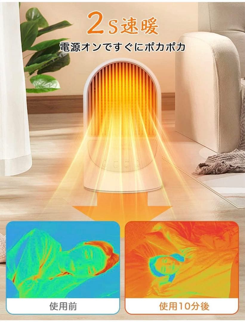 新品 セラミックヒーター 電気ファンヒーター 小型 速暖 大風量 1200Ｗ