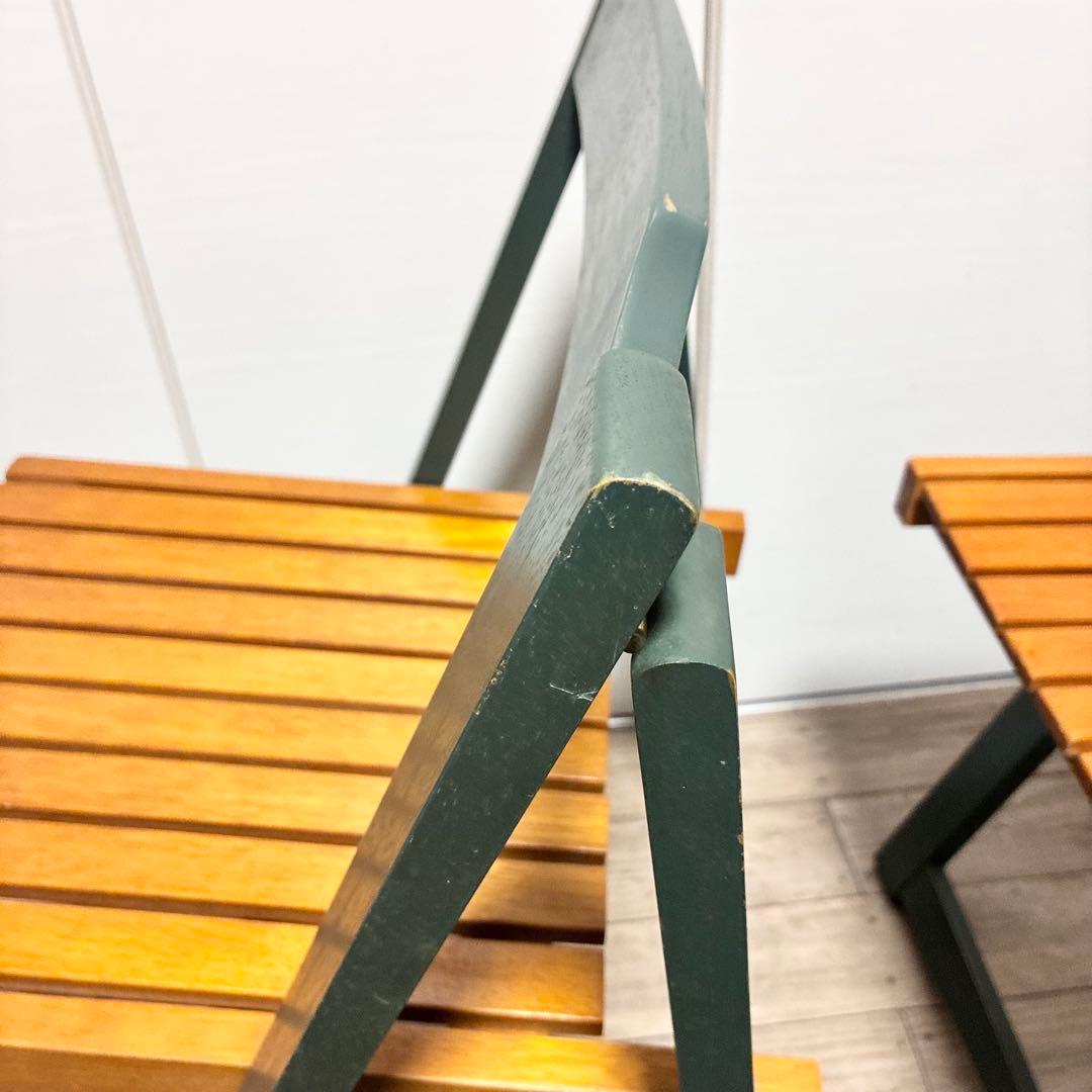 【古道具】 折りたたみチェア フォールディングチェア 2脚セット