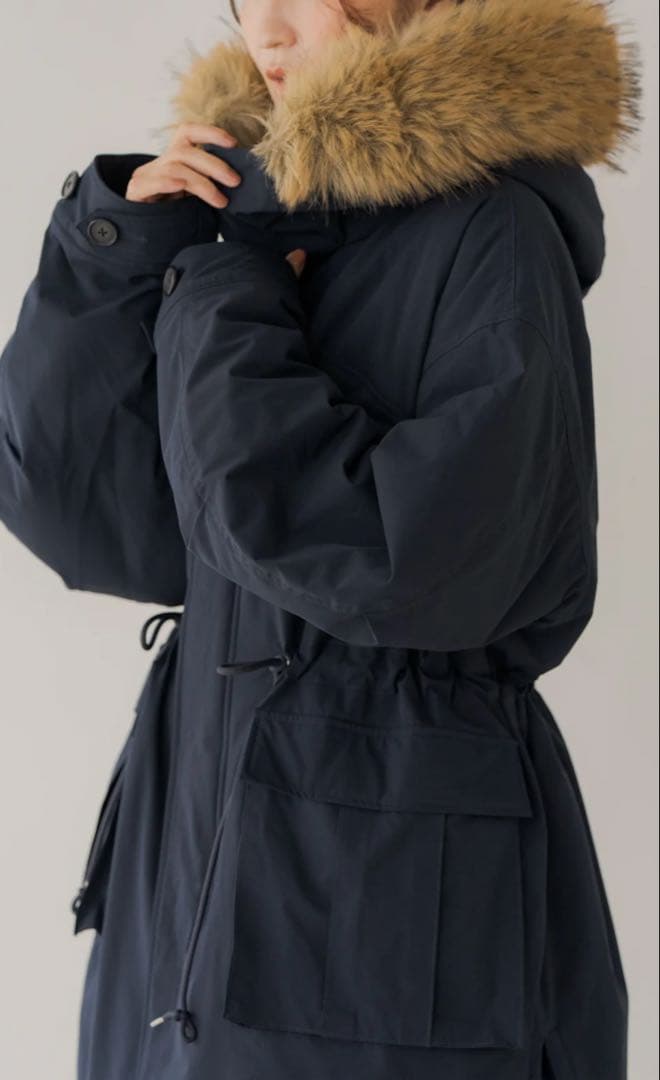 リグリーム　オーバーサイズモッズコート　ネイビー