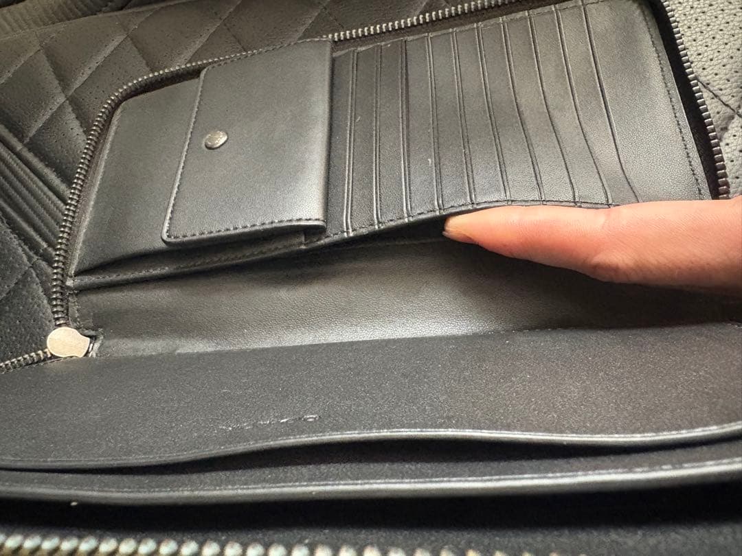 （美品】コーチ型押しトラベルオーガナイザー ダブルジップ セカンドバッグ