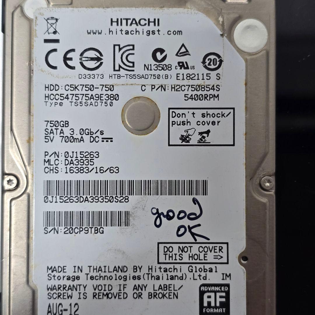 HDD 10台セット 1TB/750GB 2.5・3.5インチ 動作品