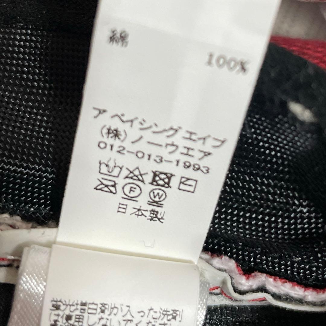 アベイシングエイプ キャップ 赤系 チェック