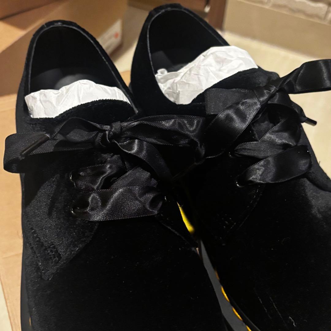 Dr.Martens ブラックベルベット ローファー 3ホール