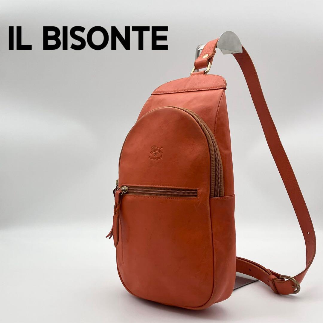 ⭐️希少美品⭐️ イルビゾンテ レザー ロゴ型押し ボディバッグ ショルダー