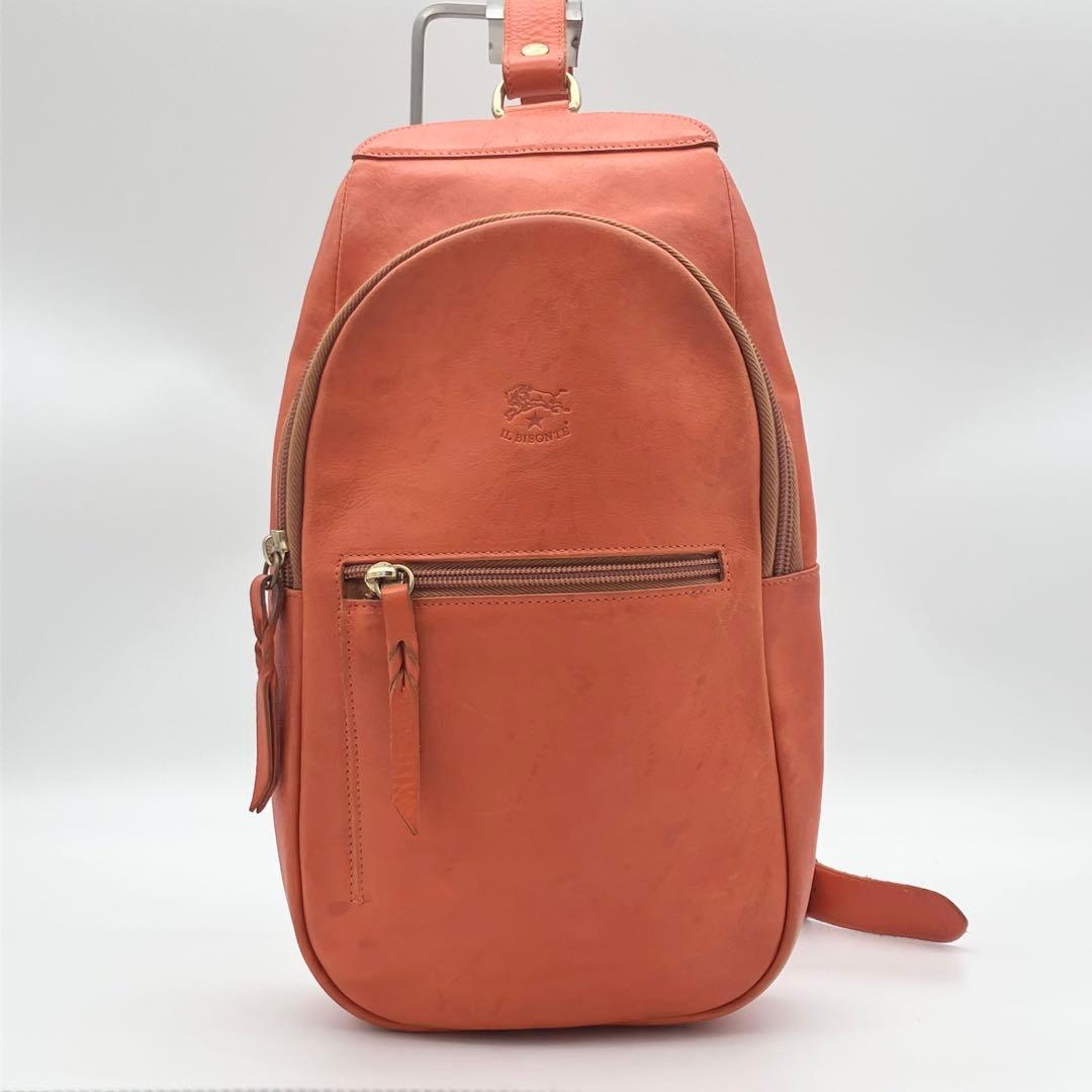 ⭐️希少美品⭐️ イルビゾンテ レザー ロゴ型押し ボディバッグ ショルダー