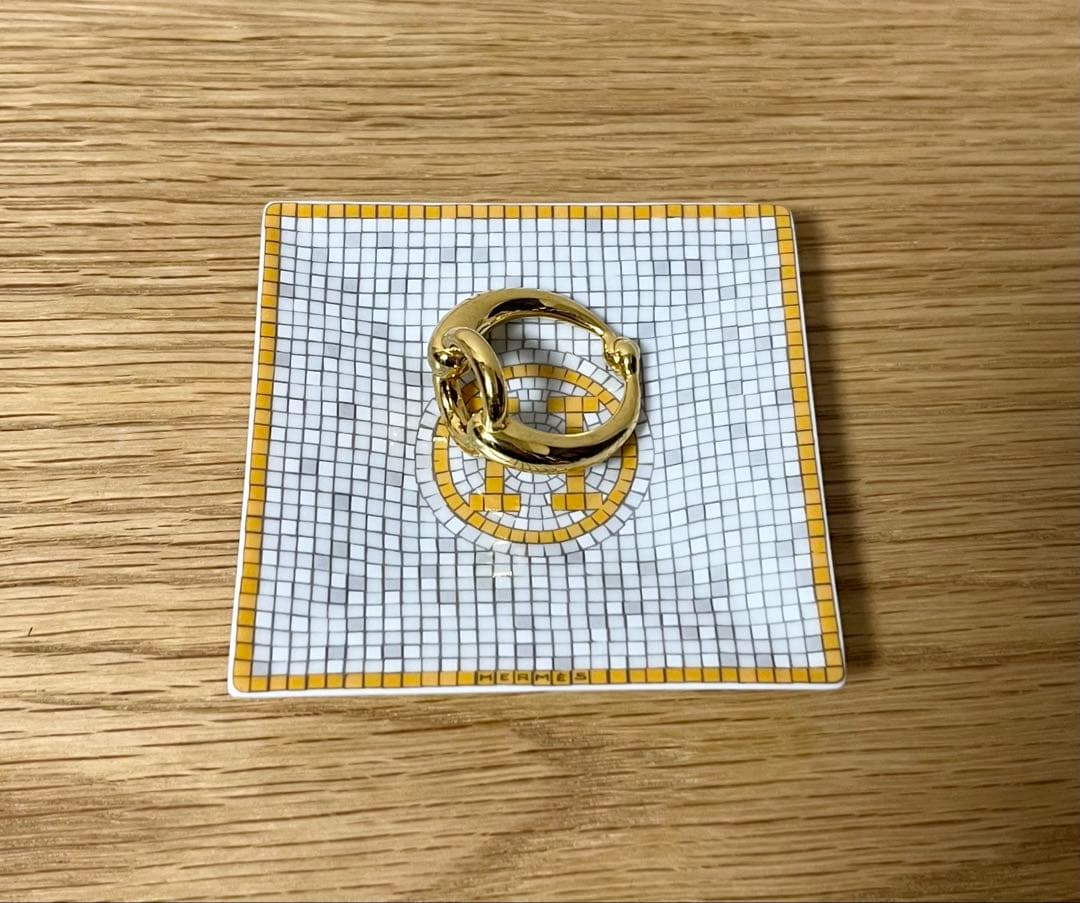 ゴールド カレ No1 トレイ プレート 皿 HERMES エルメス モザイク