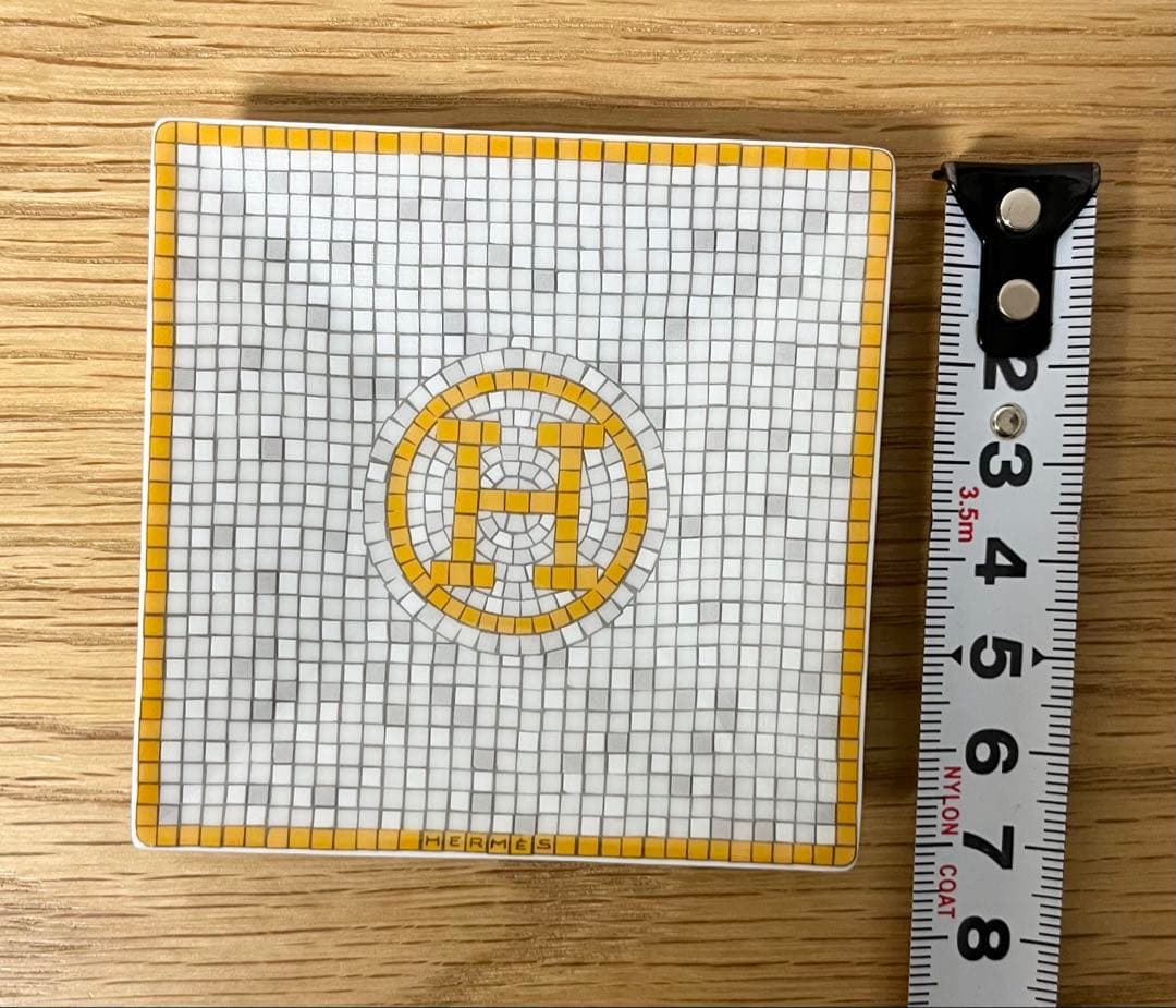 ゴールド カレ No1 トレイ プレート 皿 HERMES エルメス モザイク