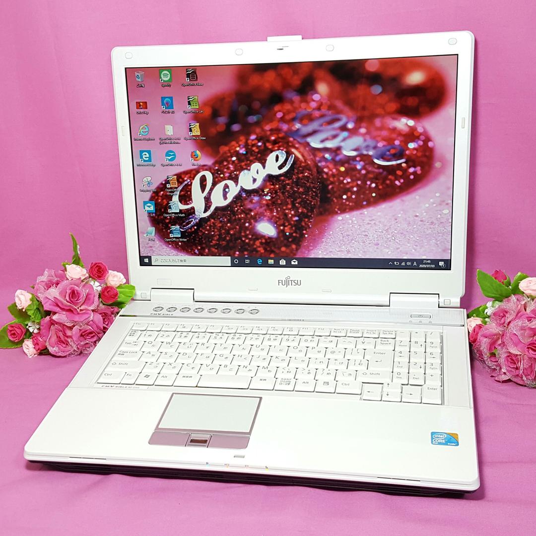 ♢富士通♢ホワイトBIBLO♢WINDOWS10♢大容量HDD♢テンキ♠HDMI