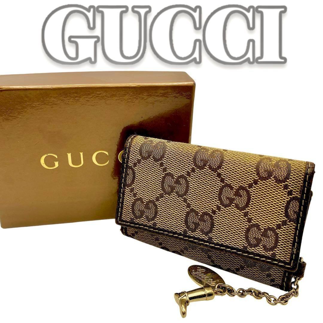 GUCCI GGキャンバス ブラウン キーケース 6308