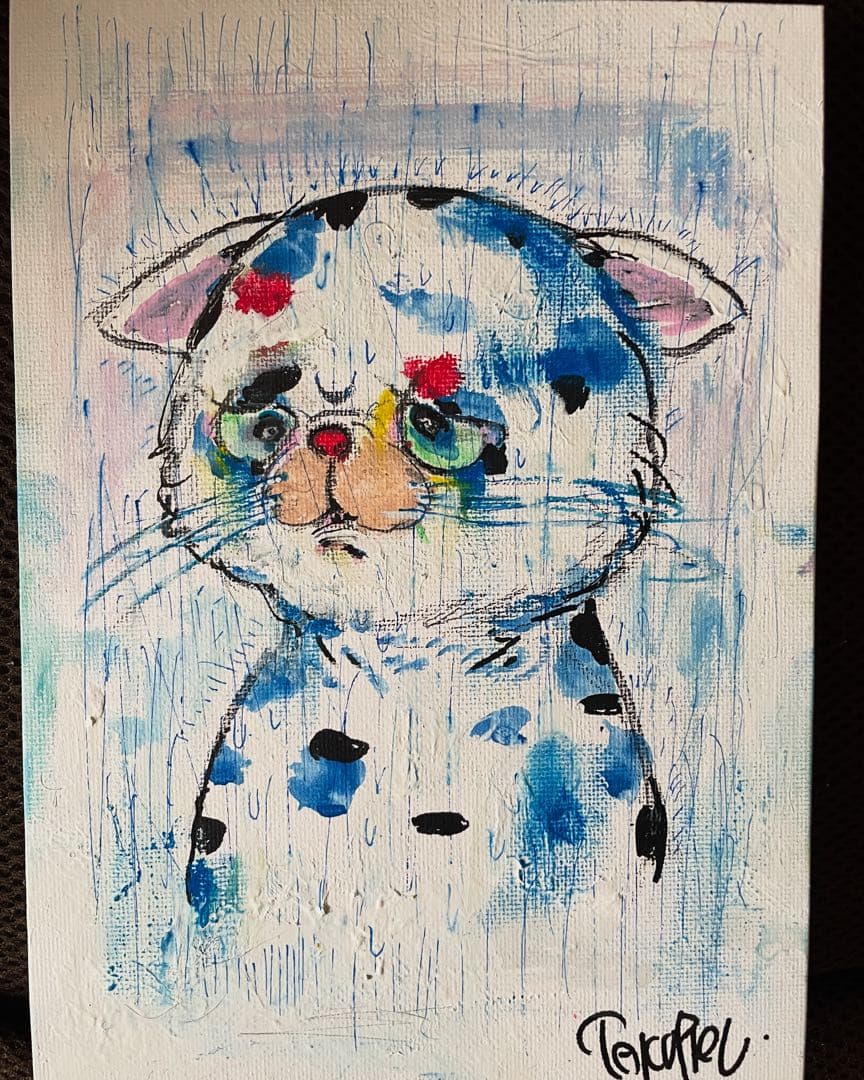 雨に撃たれる。。 22cm❌16cmパネルキャンパス