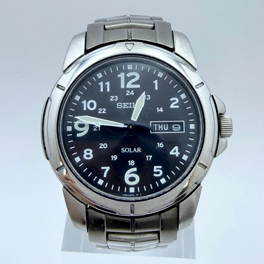 【稼働】 セイコー 腕時計 ソーラー デイデイト V158-0AD0
