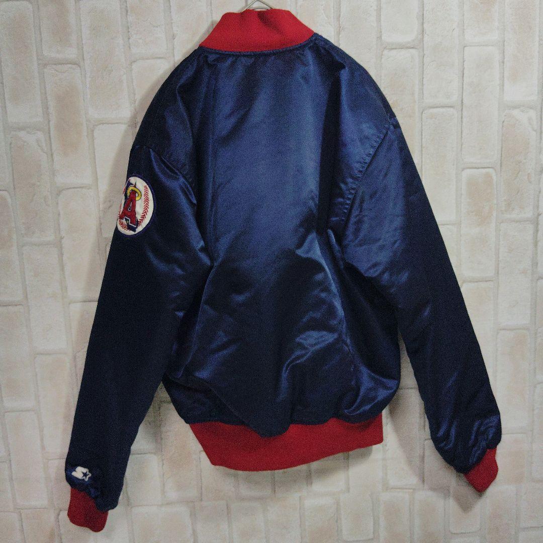 スターター　90s　USA製　スカジャン　スタジャン　エンゼルス　ネイビー　刺繍