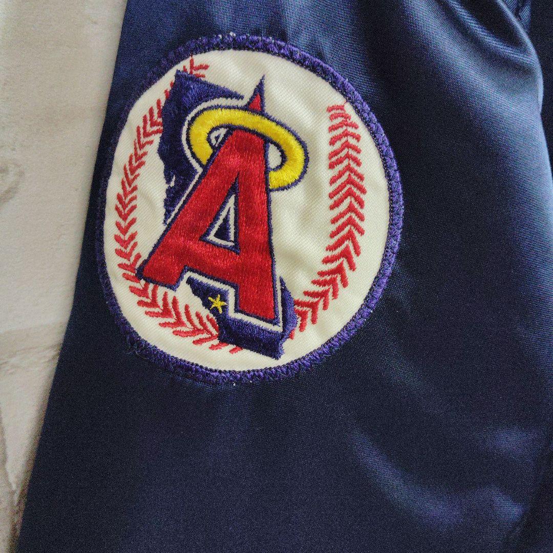 スターター　90s　USA製　スカジャン　スタジャン　エンゼルス　ネイビー　刺繍