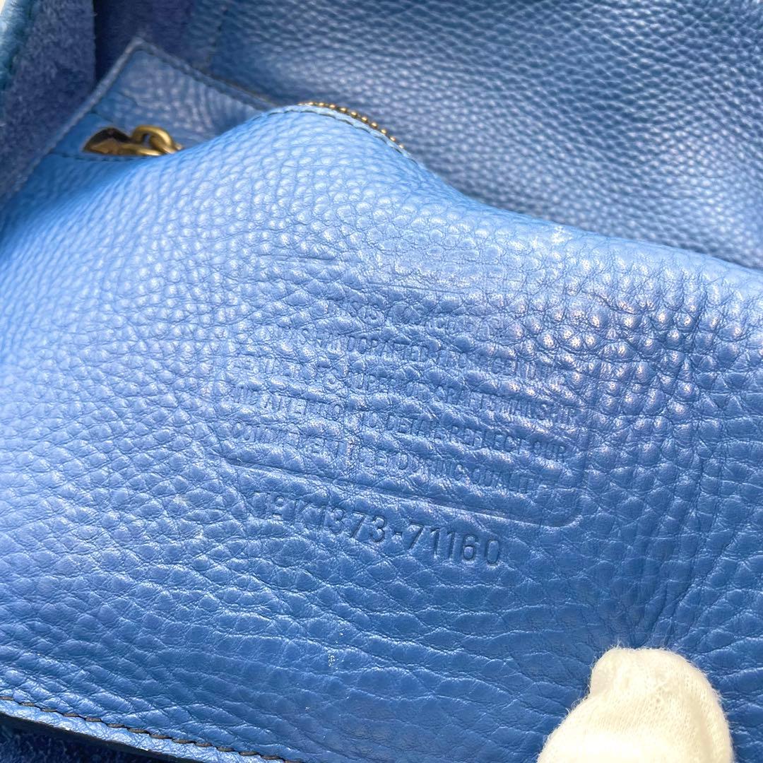 希少色！　コーチ　ビジネスバッグ　メンズ　トートバッグ　大容量　ブルー