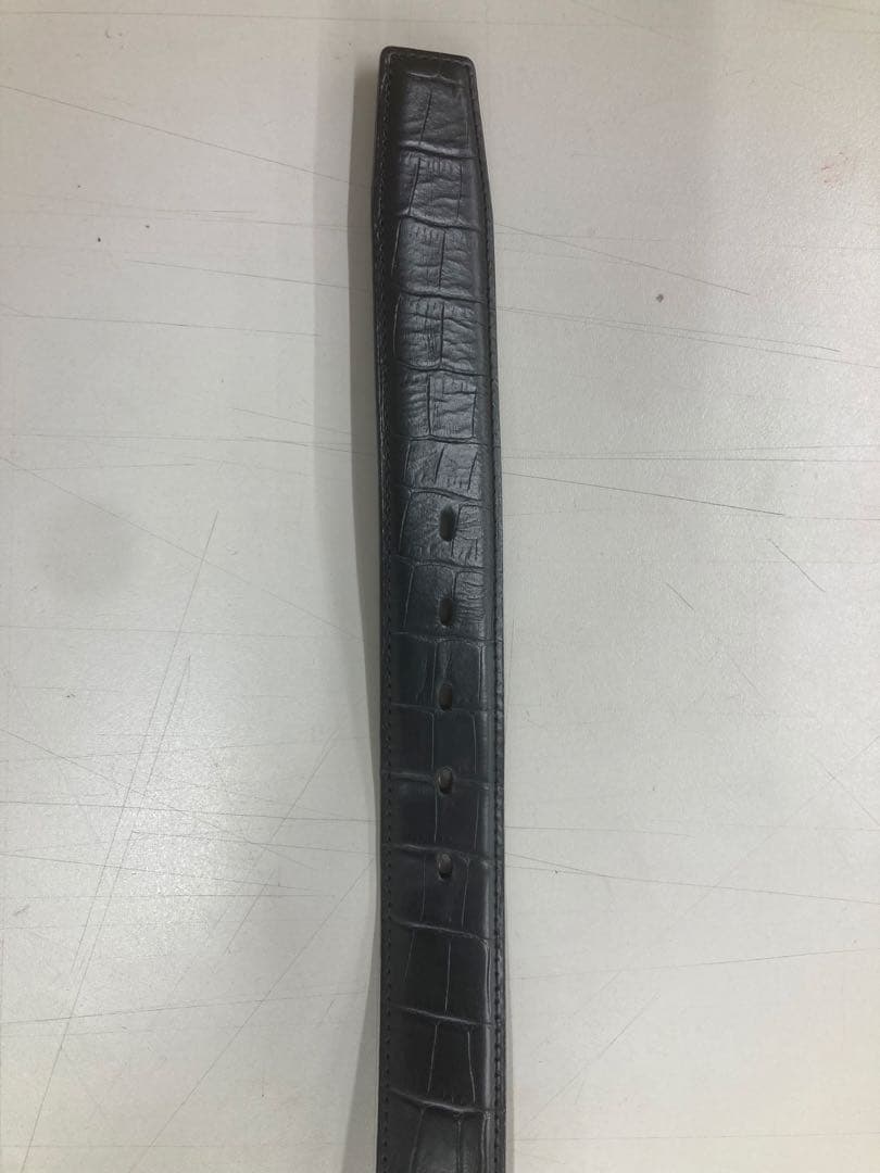 【極美品】PRAIRIE GINZA メンズベルト コードバン クロコ型押し 黒