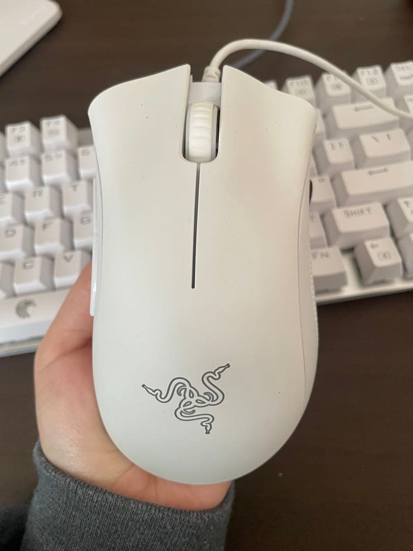 ホワイトキーボード & Razer Deathadder Essential