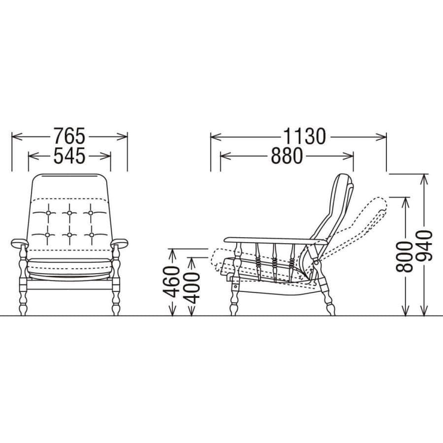 カリモク コロニアルシリーズ リクライニングソファ パーソナルチェア