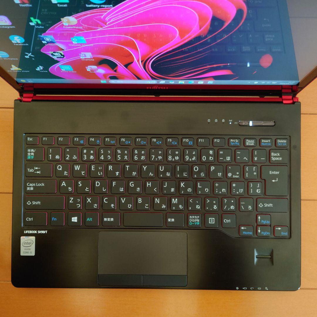 設定済❤LIFEBOOK SH90/T✨️レッド✨️タッチパネル✨️日本製