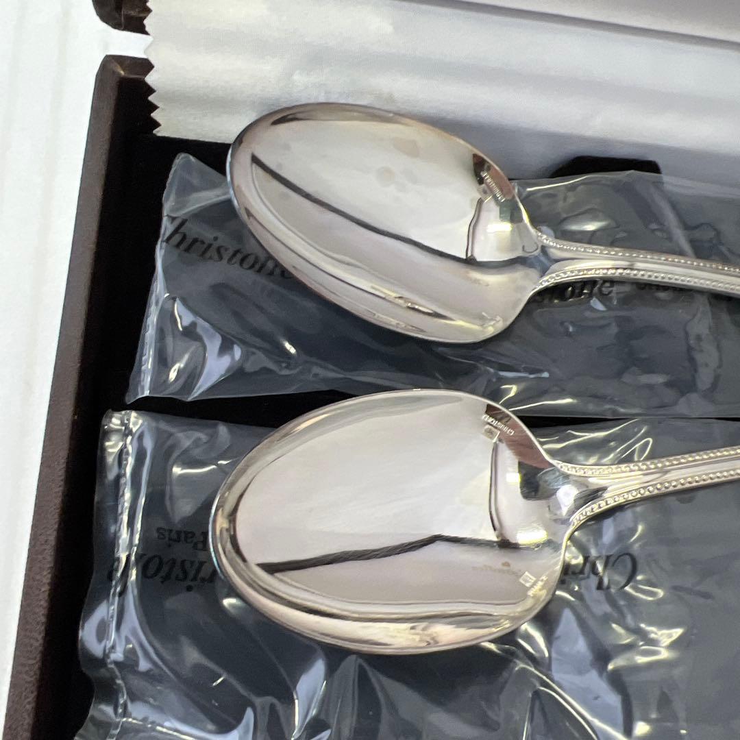Christofle スプーンセット 2本入り　未開封1開封使用済1