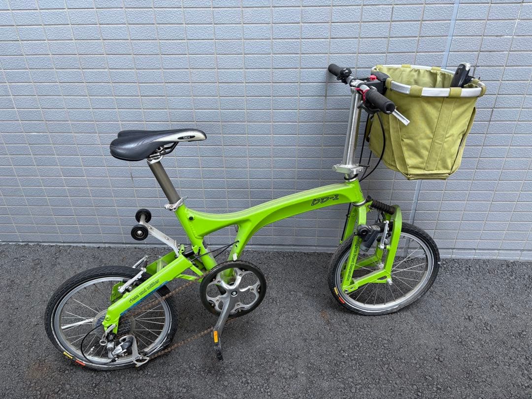 BD-1 ミニベロ　折りたたみ自転車 緑(前カゴ付き)、オレンジ　2台セット