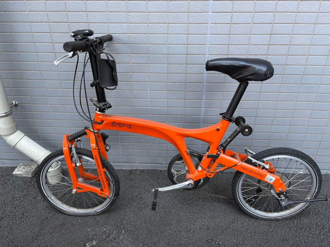 BD-1 ミニベロ　折りたたみ自転車 緑(前カゴ付き)、オレンジ　2台セット