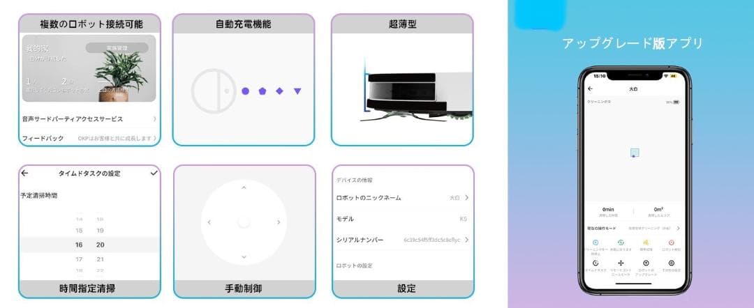 ❤強力吸引・予約清掃・長時間稼働・自動充電・静音・超薄型♪❤ロボット掃除機