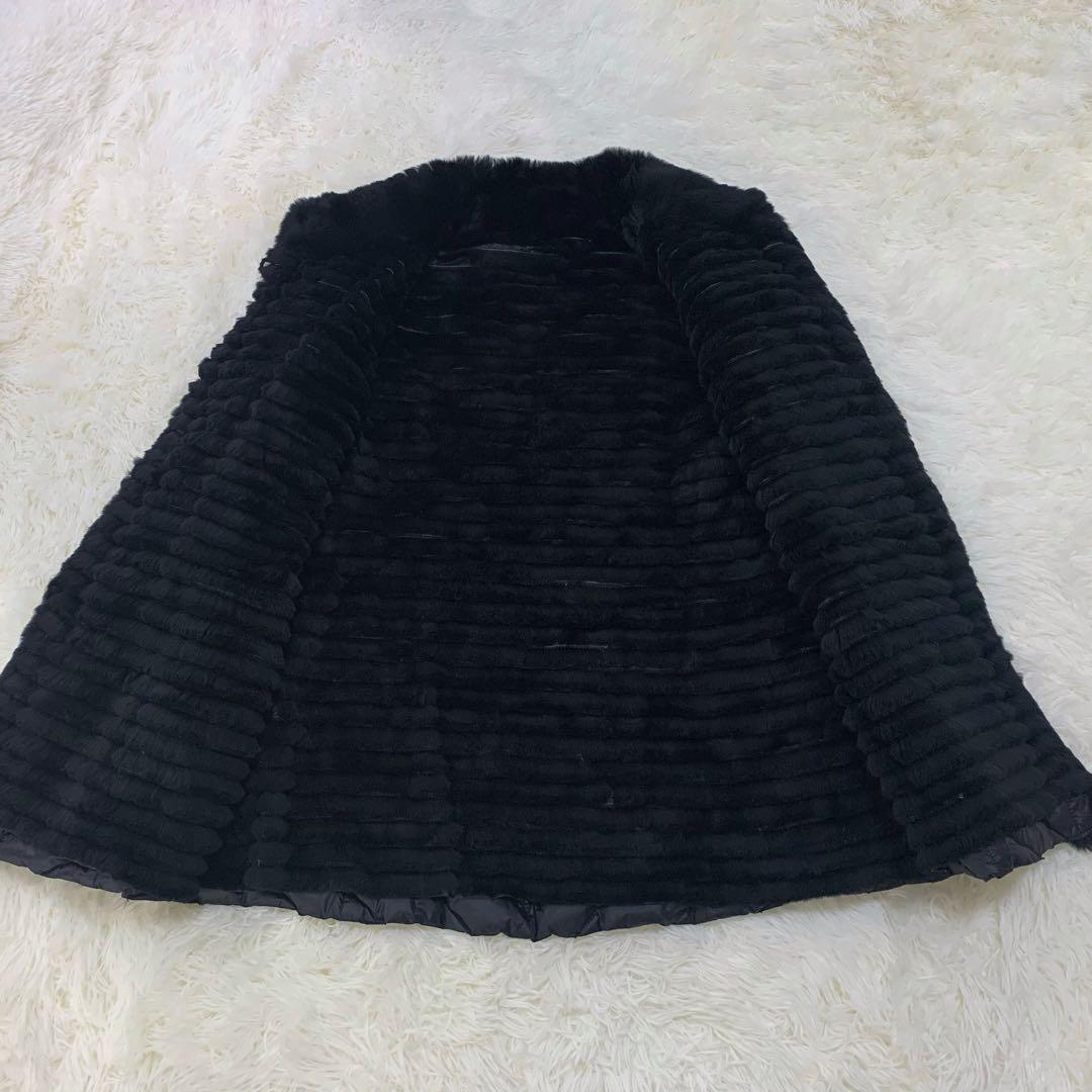 【未使用タグ付き】 最高級 レッキスラビット ファー ダウン ジャケット 黒