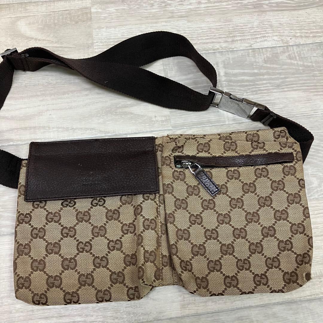 GUCCI グッチ GGキャンバス ボディバッグ ウエストバッグ 28566