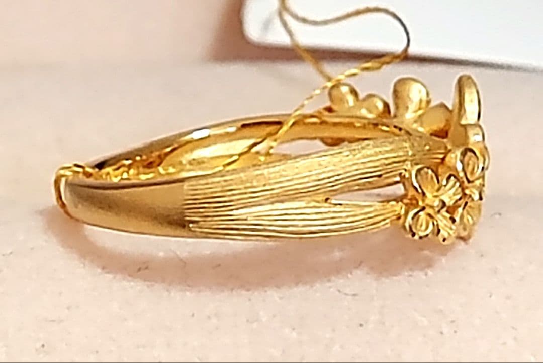 ☆新品☆プリマゴールドPRIMA GOLD 24K純金リング 〖花と蝶のダンス〗