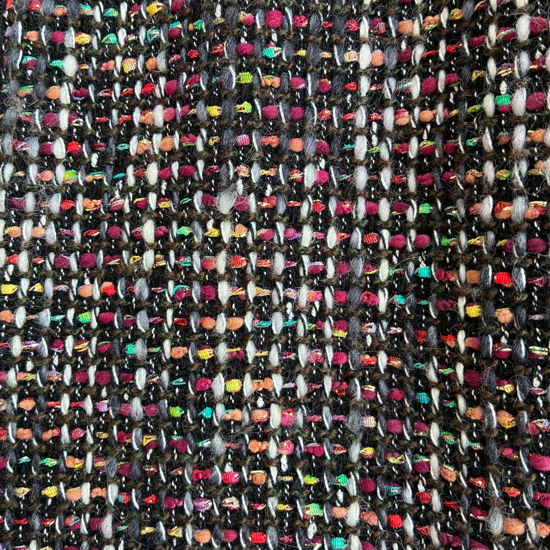 【クリスチャンディオール】ワンピース ノースリーブ ツイード ラメ マルチカラー