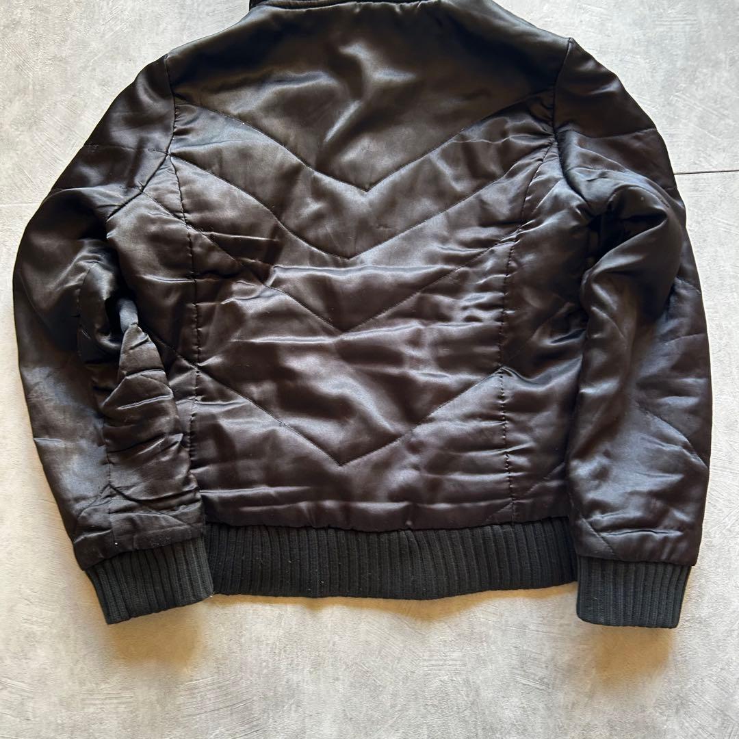 ジャケット・アウター grunge hood fur down jacket y2k black