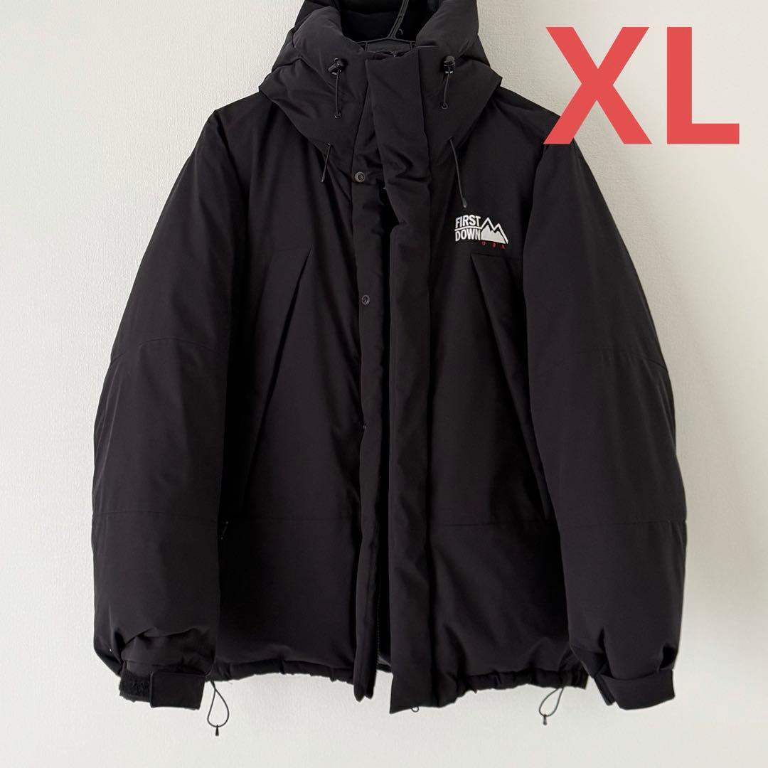 【中古】FIRST DOWN フード付きダウンジャケット ブラック