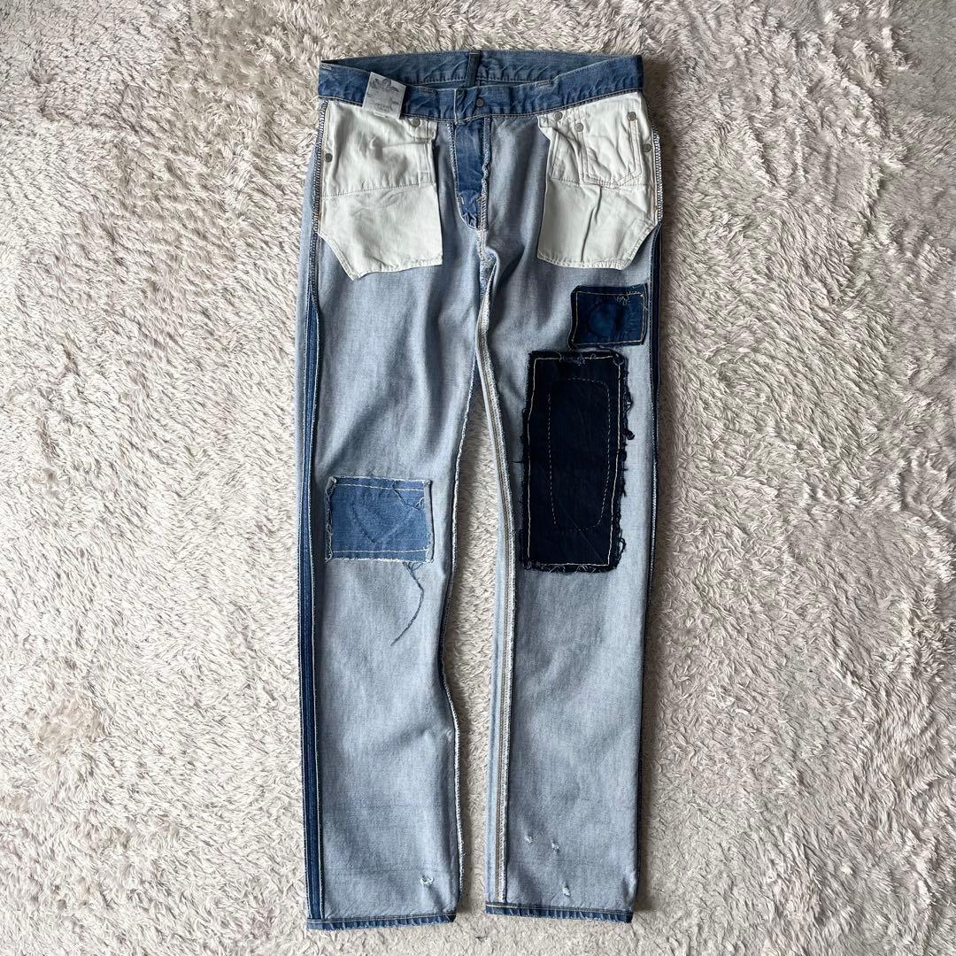 45R 美品 45R おこめデニムの5 28 ブルー