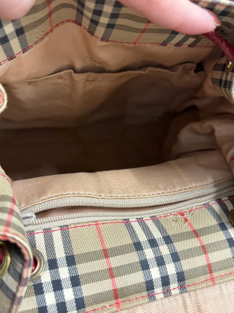 Burberrys　チェック　赤　リュック