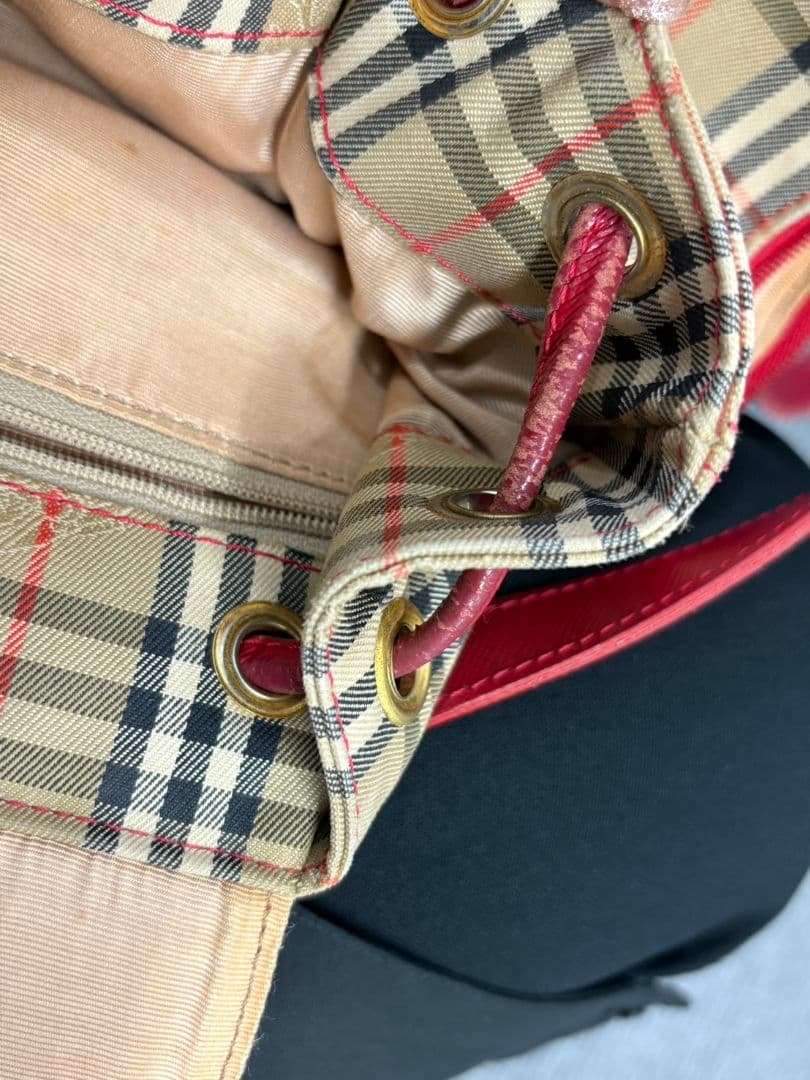 Burberrys　チェック　赤　リュック