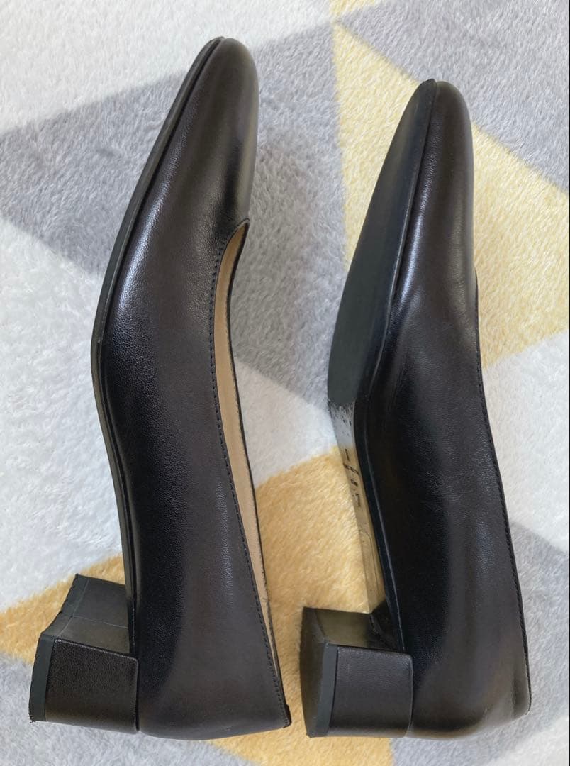 ファビオルスコーニ レザー ブラック チャンキーヒール 現行 24cm