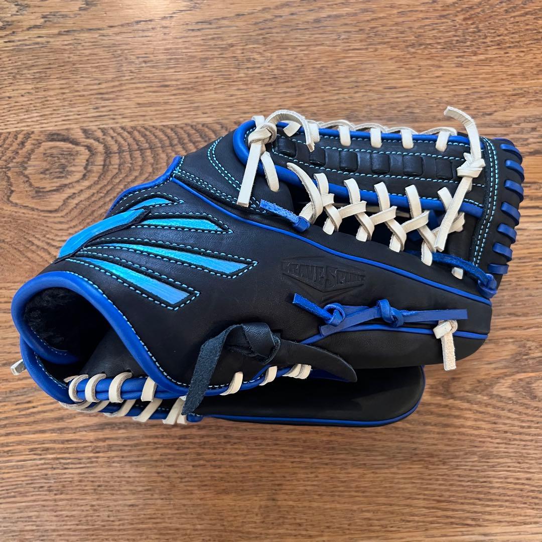 【未使用】Mizuno 軟式用グローブ 青/黒 収納袋付き