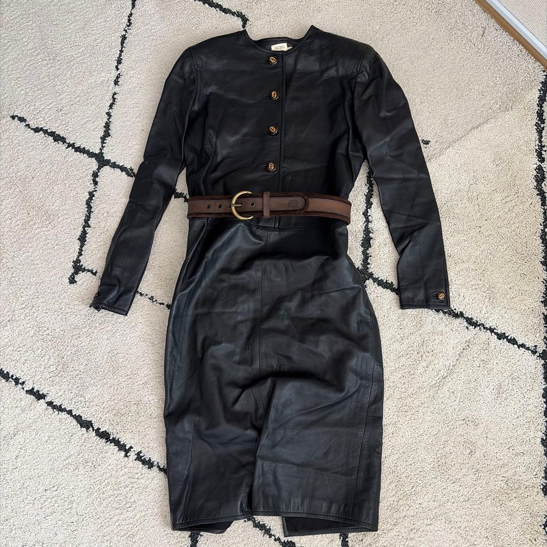 GUCCI レザー ワンピース 38