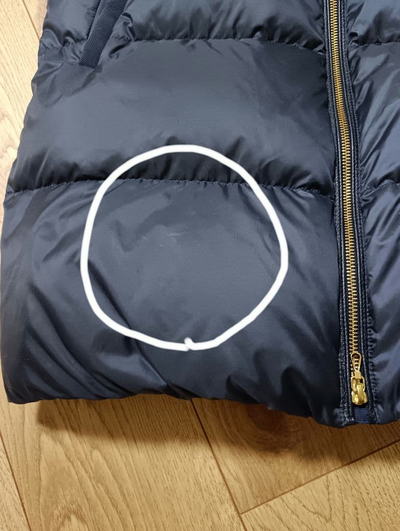 ナノユニバース　西川ダウン　ネイビー ダウンジャケット フード付き サイズ38