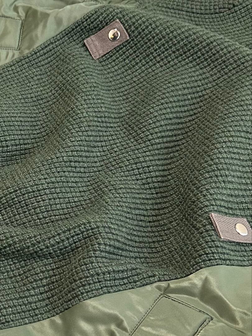 sacai ニット×MA-1 ナイロン切替 セーター