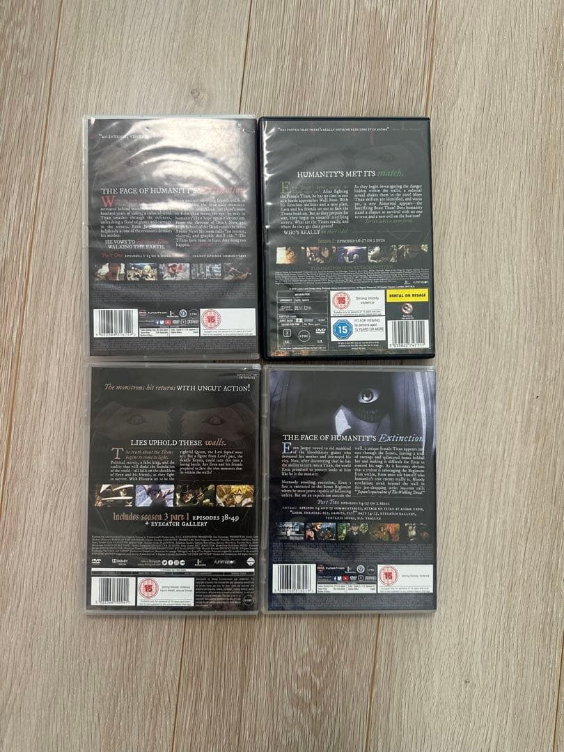 エ*ゼ様 進撃の巨人　海外版　DVD 4枚セット