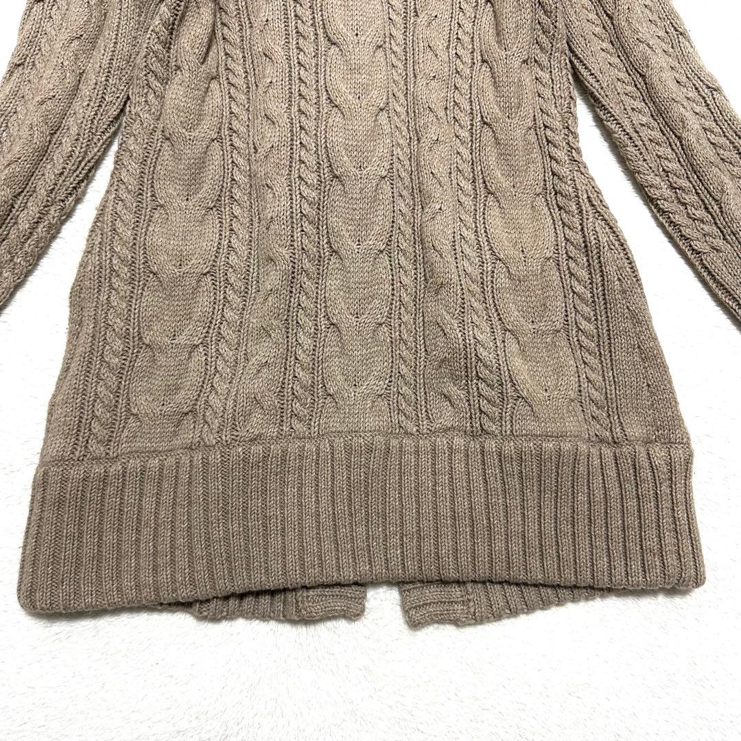 美品　バーバリーブルーレーベル　ダッフルコート　ニット　ケーブル　ラクーンファー