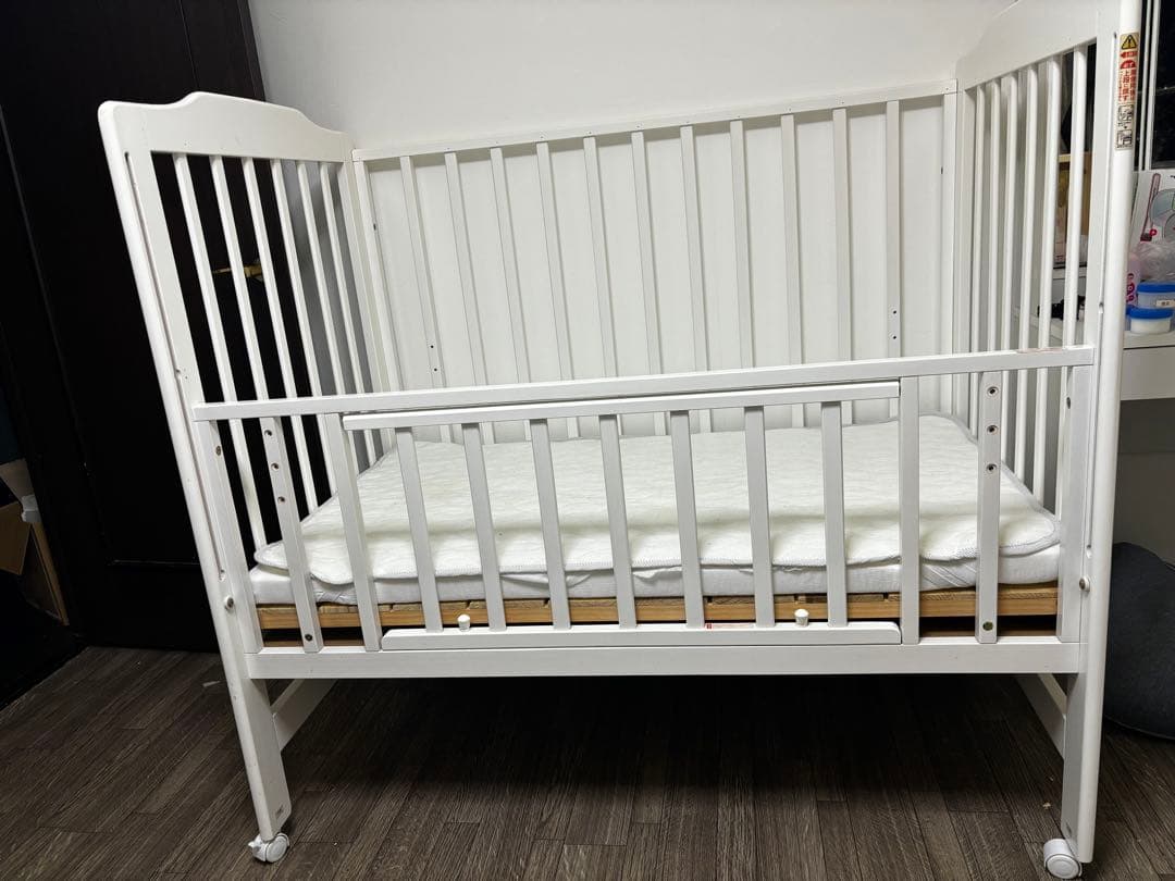 ひかしお　KATOJI ハイシートベビーベッド ホワイト 02021