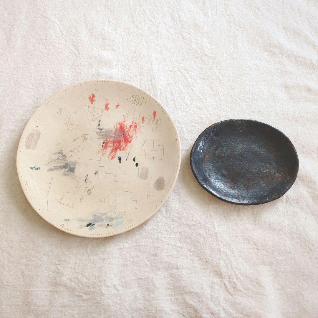 新品 bonohoさんのお皿2枚セット② 佐藤尚理 やちむん 作家もの