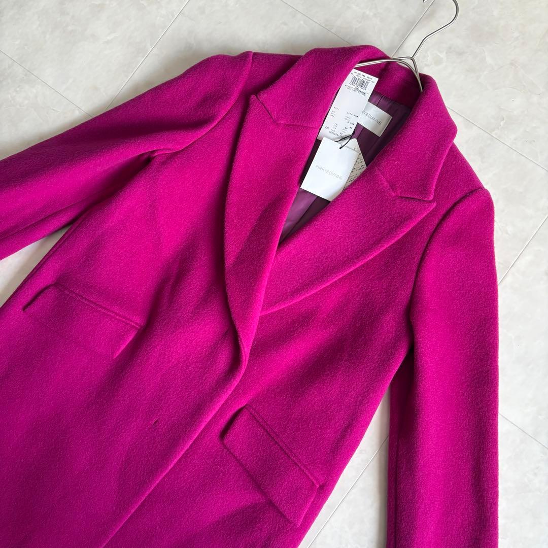 新品タグ付✨PINKY&DIANNE Wビーバーチェスターコート ピンク38